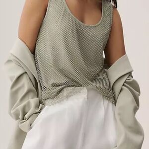 Mesh Crystal Olive Green Women's Tank (XS)